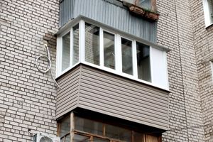 Балкон с выносом (расширением) по плите и подоконнику в Днепре фото