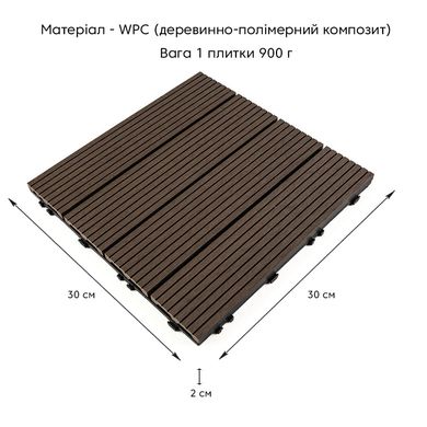 Купити Композитна плитка WPC венге 30*30CM*2СM (D) SW-00001709