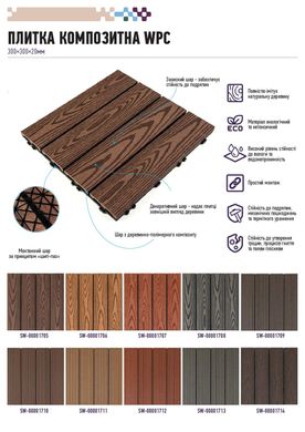 Купити Композитна плитка WPC натуральне дерево 30*30CM*2СM (D) SW-00001711