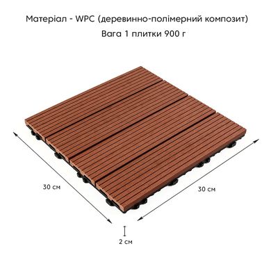 Купити Композитна плитка WPC тик 30*30CM*2СM (D) SW-00001712