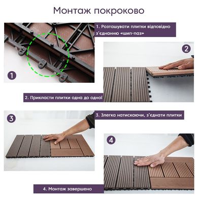 Купить Композитная плитка WPC тик 30*30CM*2СM (D) SW-00001712