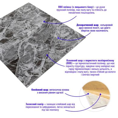 Купить Декоративная 3D панель самоклейка Мраморная плитка 700x700x4мм (192) SW-00000529