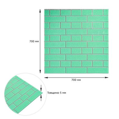 Купити Панель стінова 70*70cm*5mm зелена цегла зі сріблом (D) SW-00001803