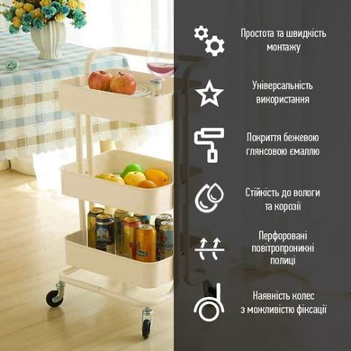 Купить Этажерка мобильная трехъярусная универсальная из металла кремовая 45*37*82см SW-00002105
Этажерка мобильная трехъярусная универсальная из металла кремовая 45*37*82см SW-00002105 SW-00002105 фото