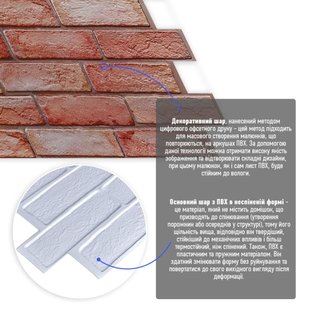 Купить Декоративная ПВХ панель коричнево-розовый кирпич 960х480х4мм SW-00001426