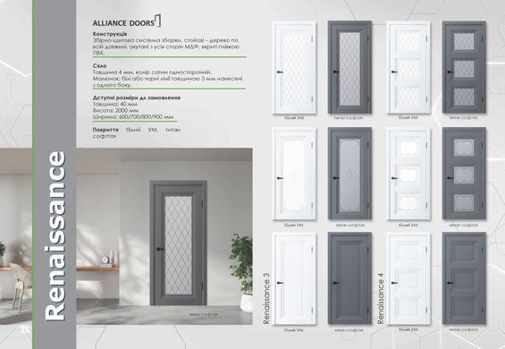 Купити Двері ALLIANCE DOORS РЕНЕССАНС 03 скло сатин (PP)
Двері ALLIANCE DOORS РЕНЕССАНС 03 скло сатин (PP) РЕНЕССАНС 03 ПО (PP) фото