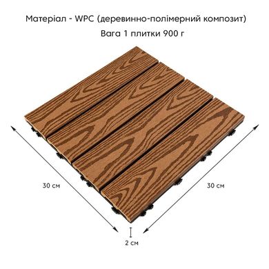 Купити Композитна плитка WPC золотий дуб 30*30CM*2СM (D) SW-00001706