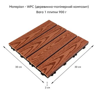 Купити Композитна плитка WPC червоне дерево 30*30CM*2СM (D) SW-00001707